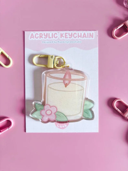 Candle Glitter Acrylic Keychain