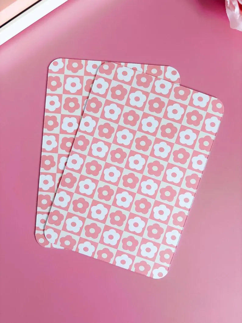 Retro Pink Flowers Kindle Insert