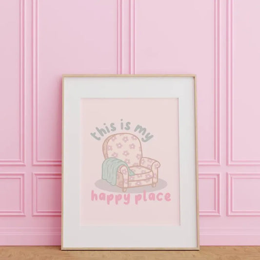 Cosy Armchair This is my Happy Place Print