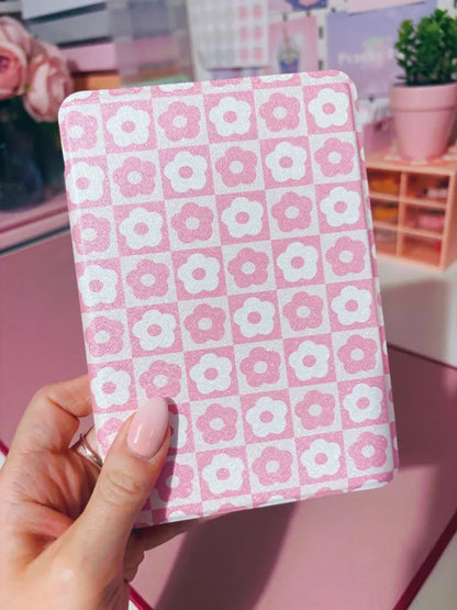 Retro Pink Flowers Kindle Case