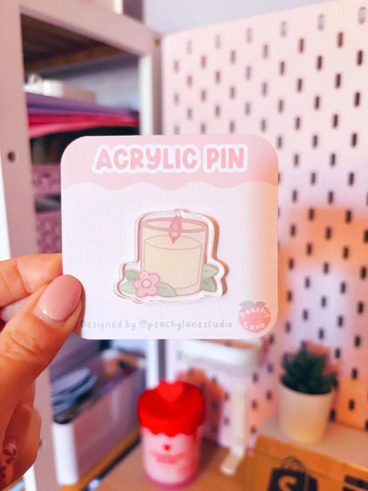 Candle Acrylic Pin