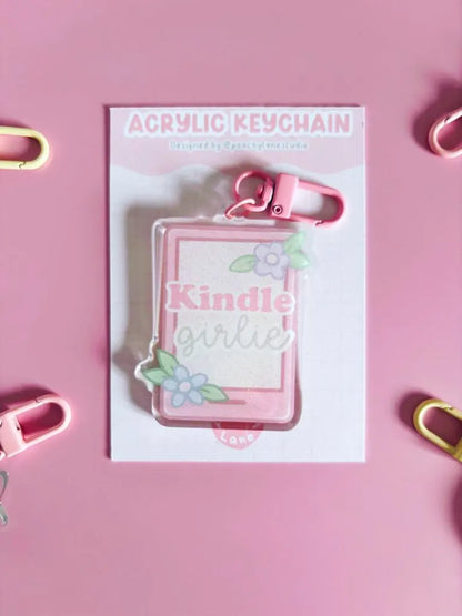 Kindle Girlie Glitter Acrylic Keychain