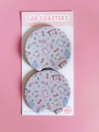 Bookish Car Coasters - Set of Two