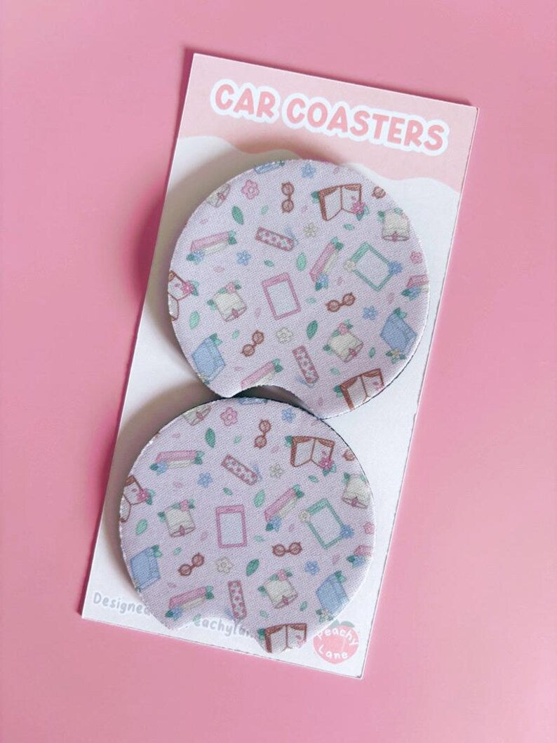 Bookish Car Coasters - Set of Two