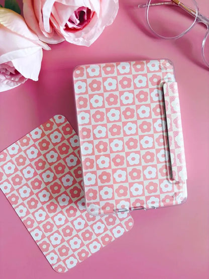 Retro Pink Flowers Kindle Insert