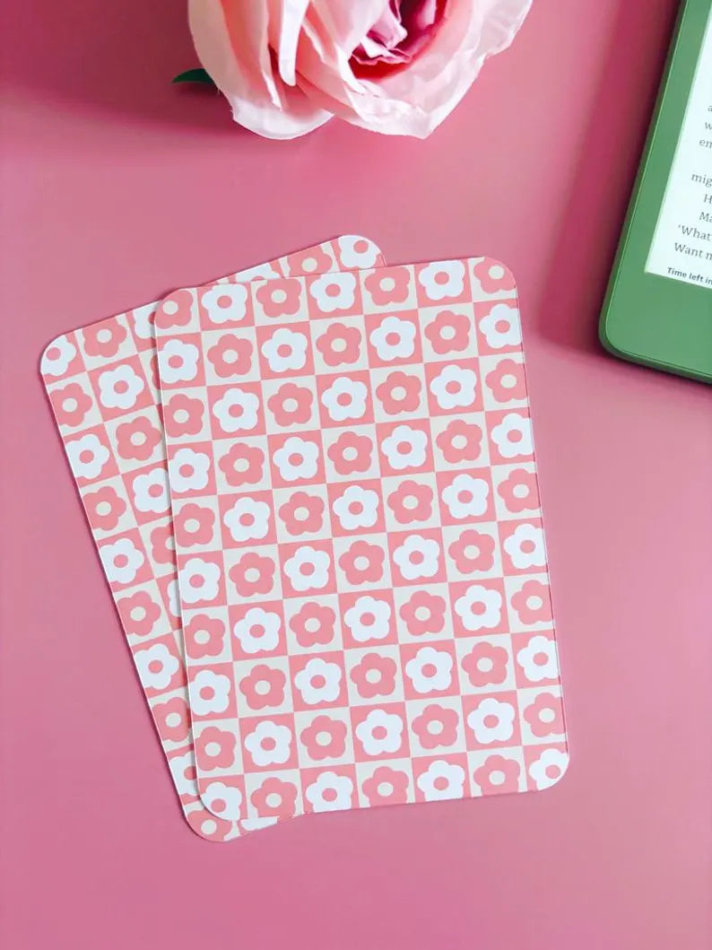 Retro Pink Flowers Kindle Insert
