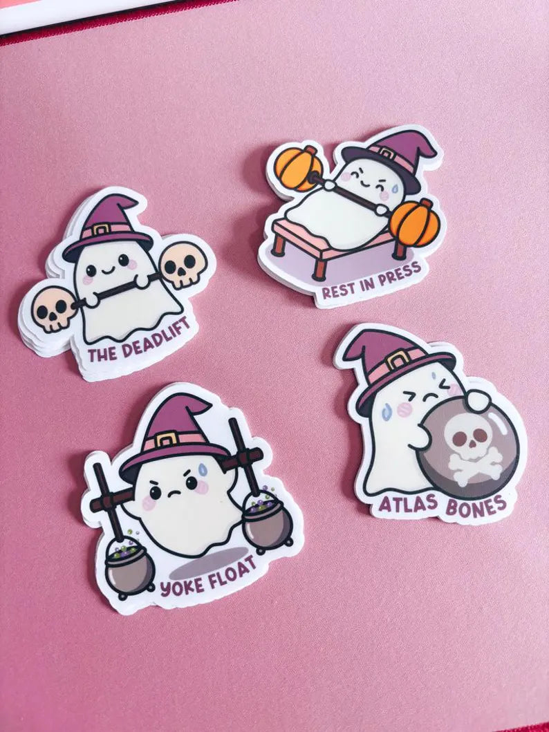 Atlas Bones Gym Ghost Vinyl Sticker