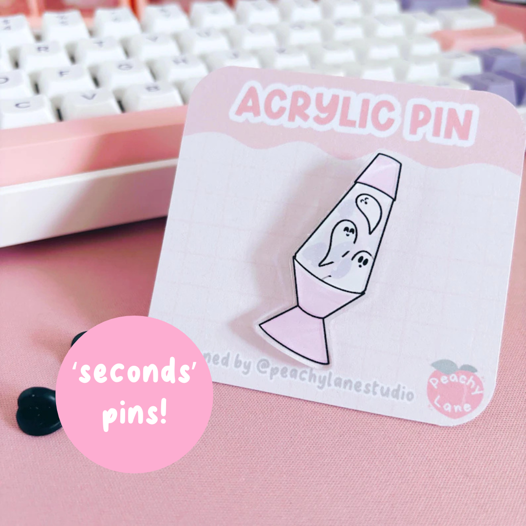 SECONDS SALE Ghostie Lava Lamp Acrylic Pin